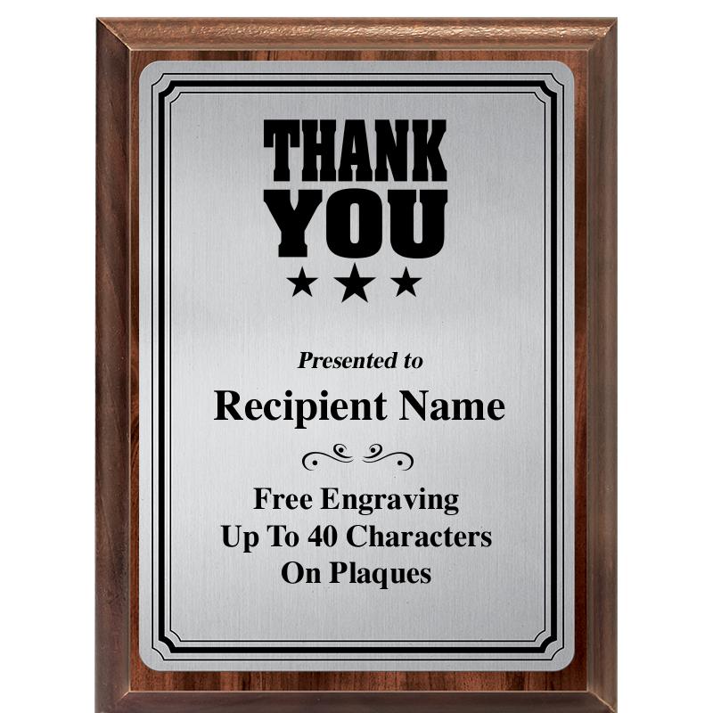 6X8 SLVR TRIO PLT WOOD PLQ