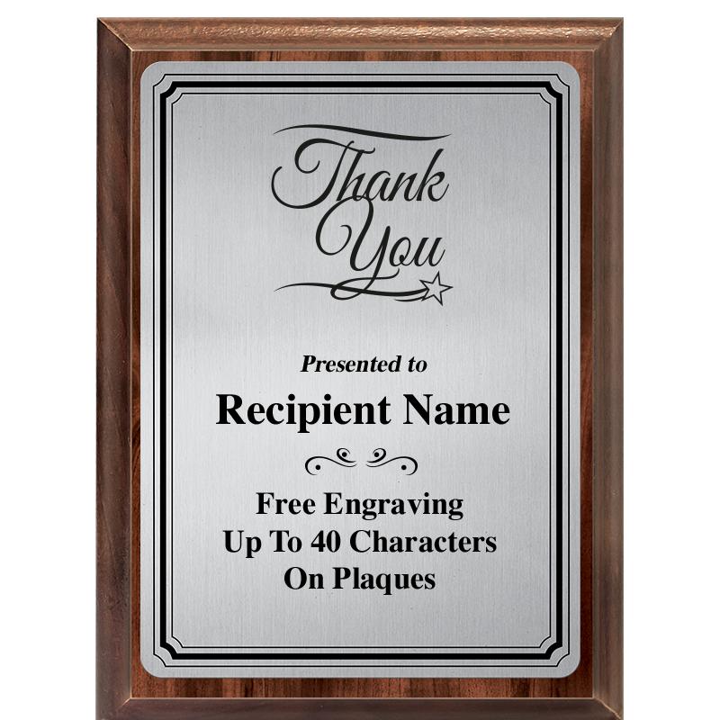 6X8 SLVR TRIO PLT WOOD PLQ