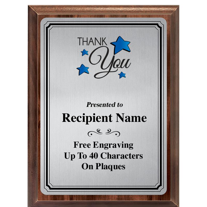 6X8 SLVR TRIO PLT WOOD PLQ