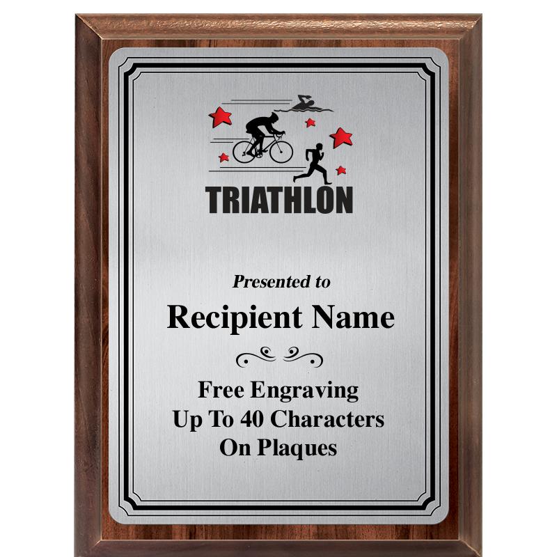 6X8 SLVR TRIO PLT WOOD PLQ