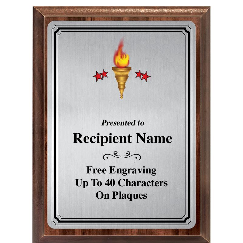 6X8 SLVR TRIO PLT WOOD PLQ