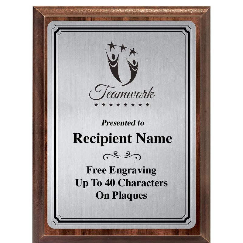 6X8 SLVR TRIO PLT WOOD PLQ