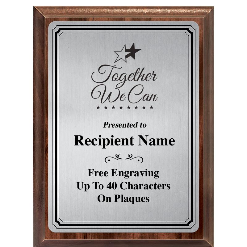 6X8 SLVR TRIO PLT WOOD PLQ