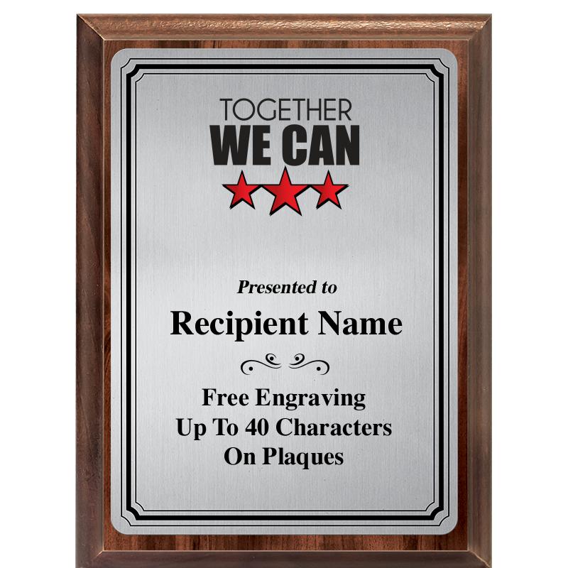 6X8 SLVR TRIO PLT WOOD PLQ