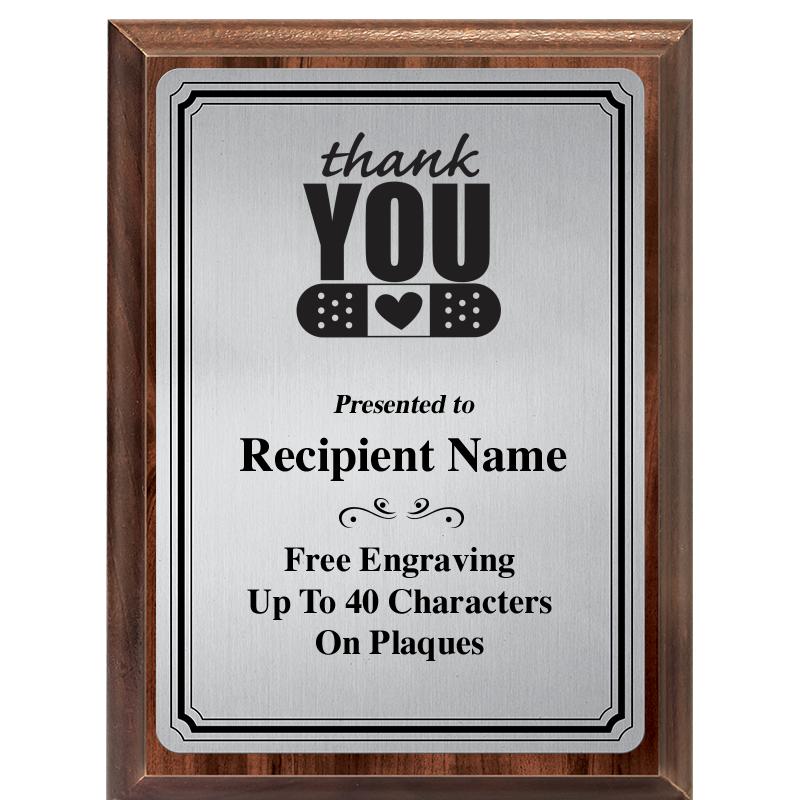 6X8 SLVR TRIO PLT WOOD PLQ