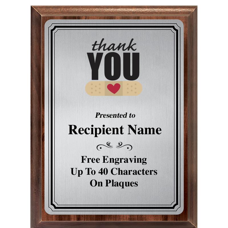 6X8 SLVR TRIO PLT WOOD PLQ