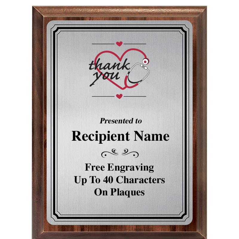 6X8 SLVR TRIO PLT WOOD PLQ