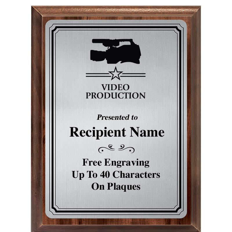 6X8 SLVR TRIO PLT WOOD PLQ