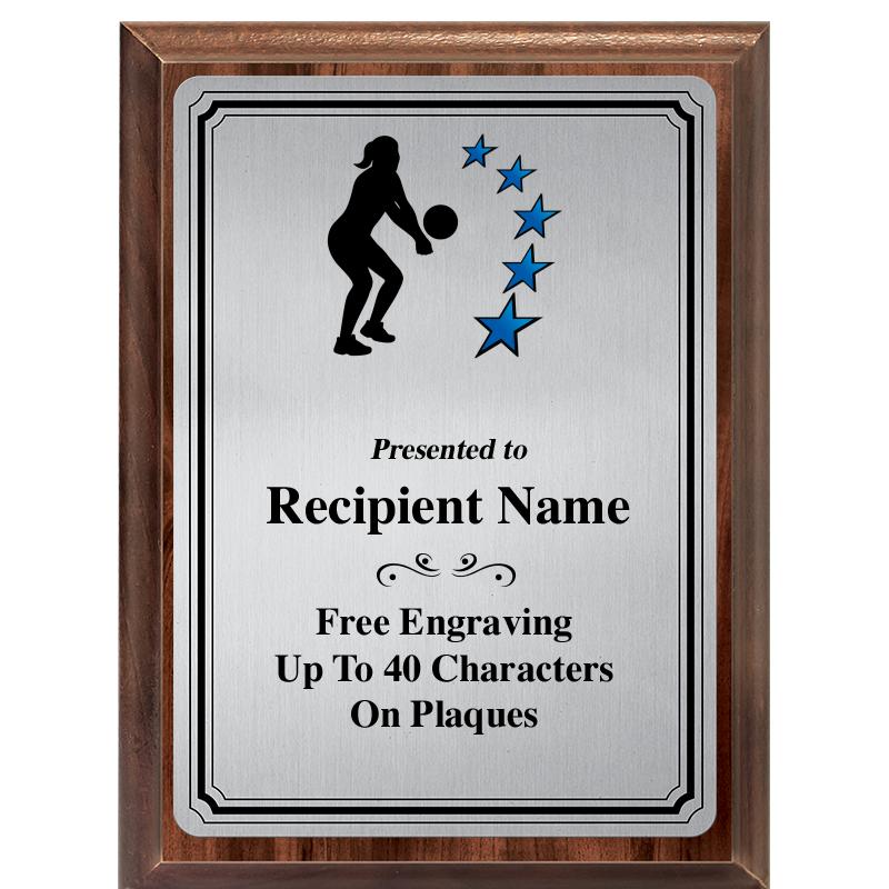 6X8 SLVR TRIO PLT WOOD PLQ