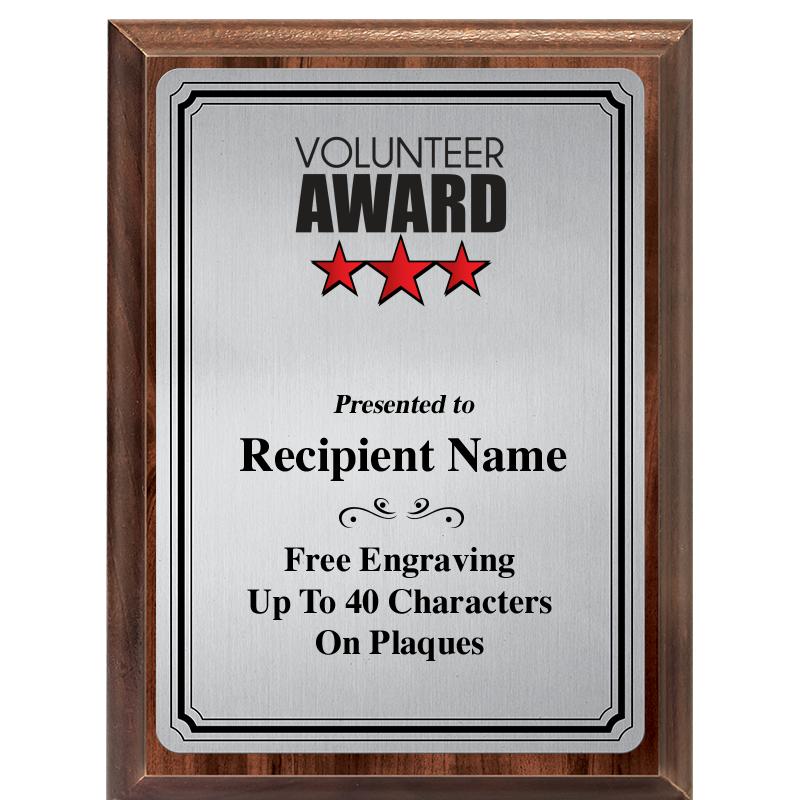 6X8 SLVR TRIO PLT WOOD PLQ