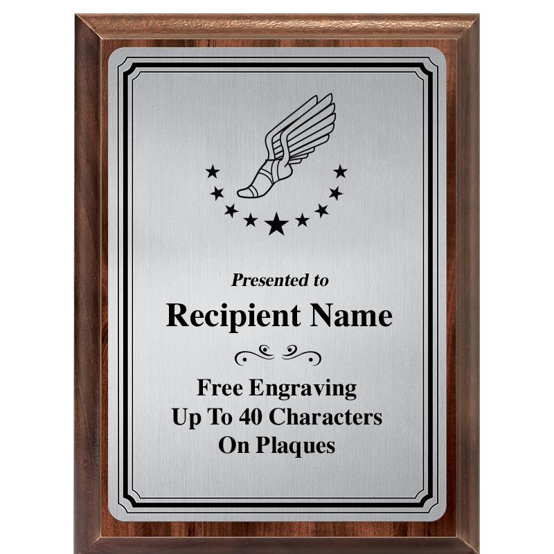 6X8 SLVR TRIO PLT WOOD PLQ