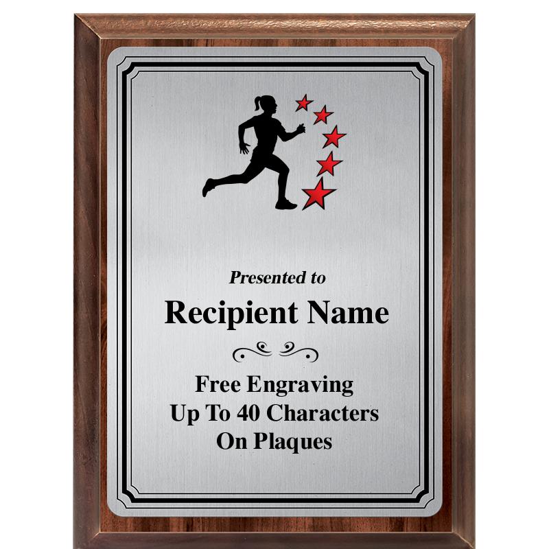 6X8 SLVR TRIO PLT WOOD PLQ