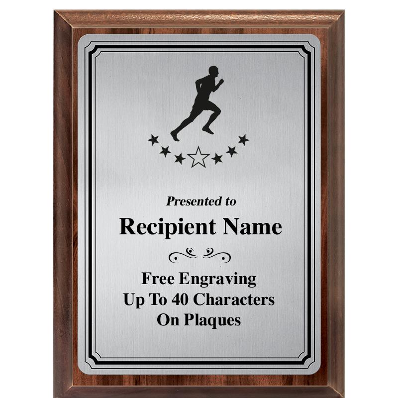 6X8 SLVR TRIO PLT WOOD PLQ