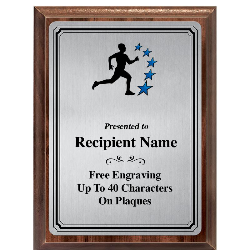 6X8 SLVR TRIO PLT WOOD PLQ