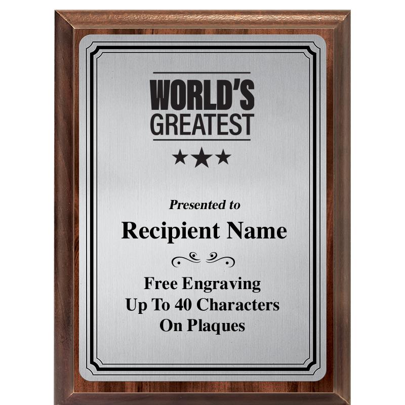 6X8 SLVR TRIO PLT WOOD PLQ