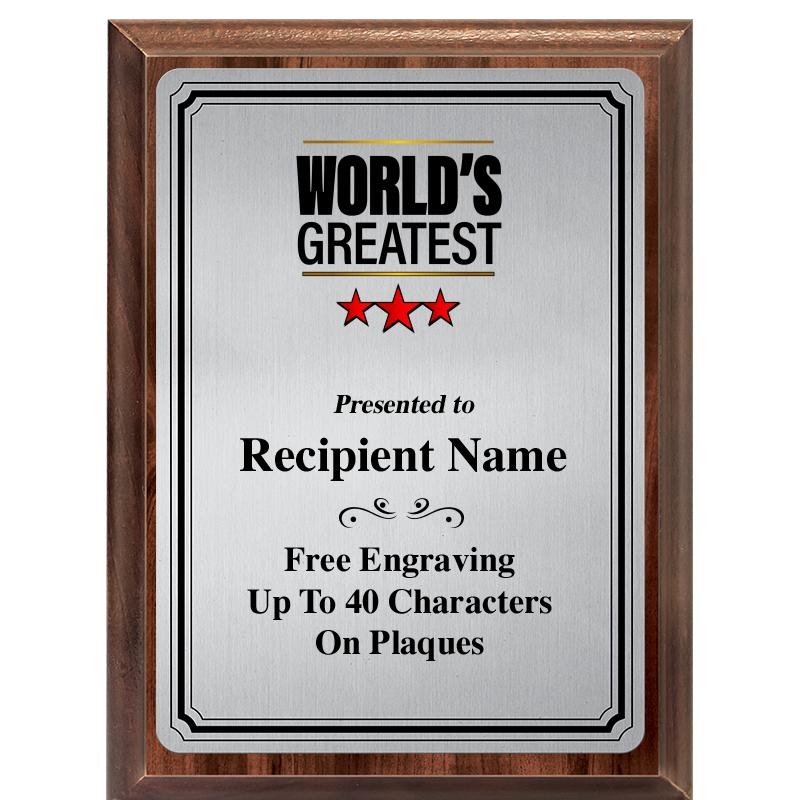 6X8 SLVR TRIO PLT WOOD PLQ