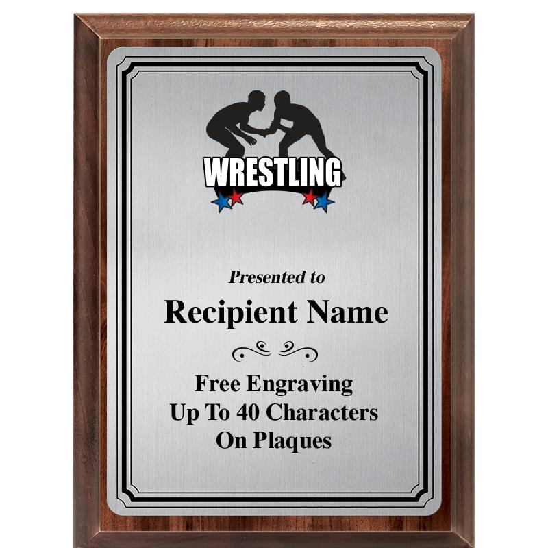 6X8 SLVR TRIO PLT WOOD PLQ