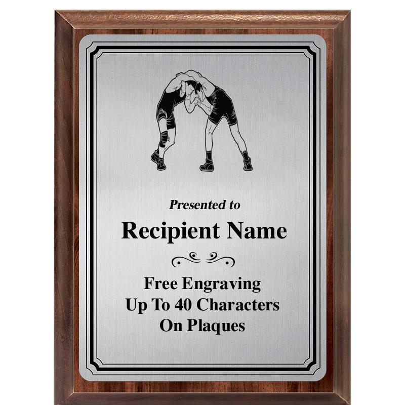 6X8 SLVR TRIO PLT WOOD PLQ