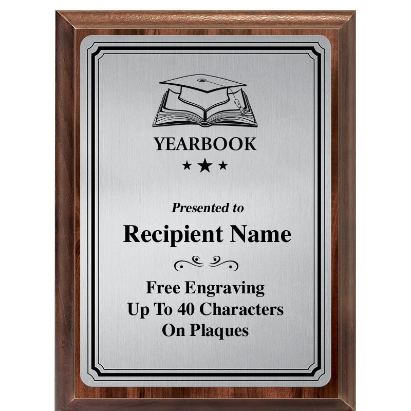 6X8 SLVR TRIO PLT WOOD PLQ