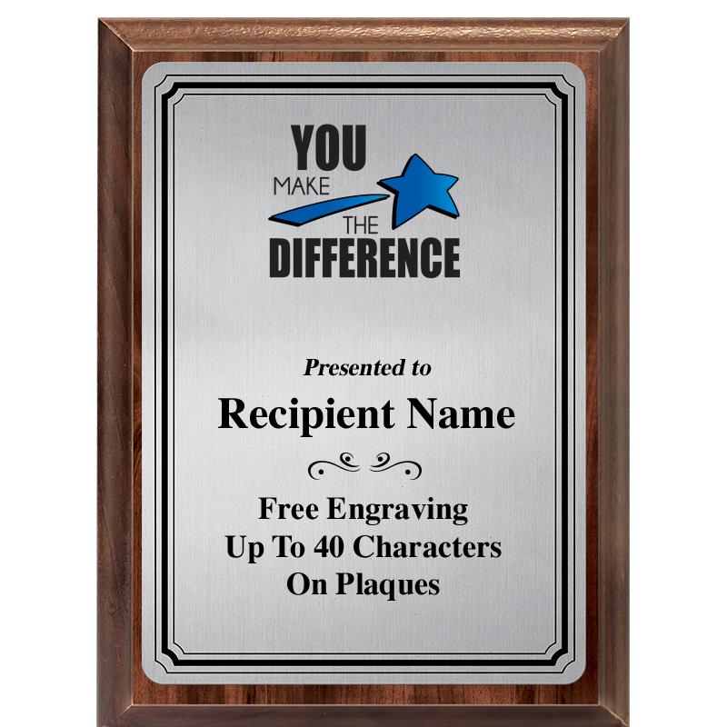 6X8 SLVR TRIO PLT WOOD PLQ