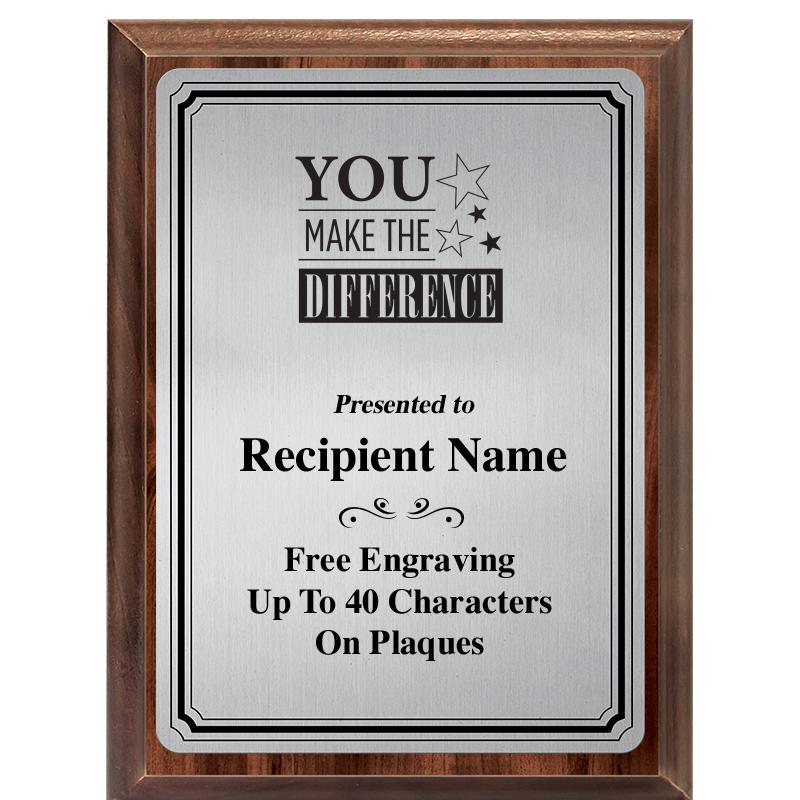 6X8 SLVR TRIO PLT WOOD PLQ