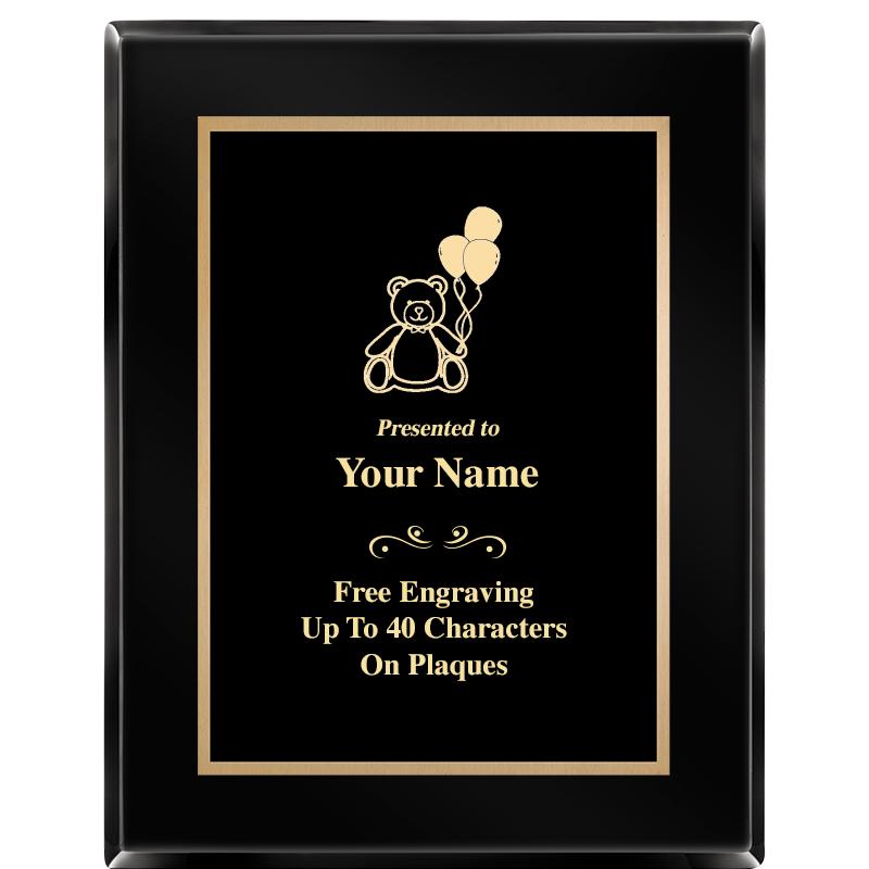 7X9 BLACK METAL PLT EBONY PLQ