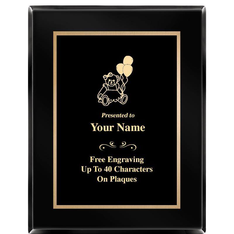 7X9 BLACK METAL PLT EBONY PLQ