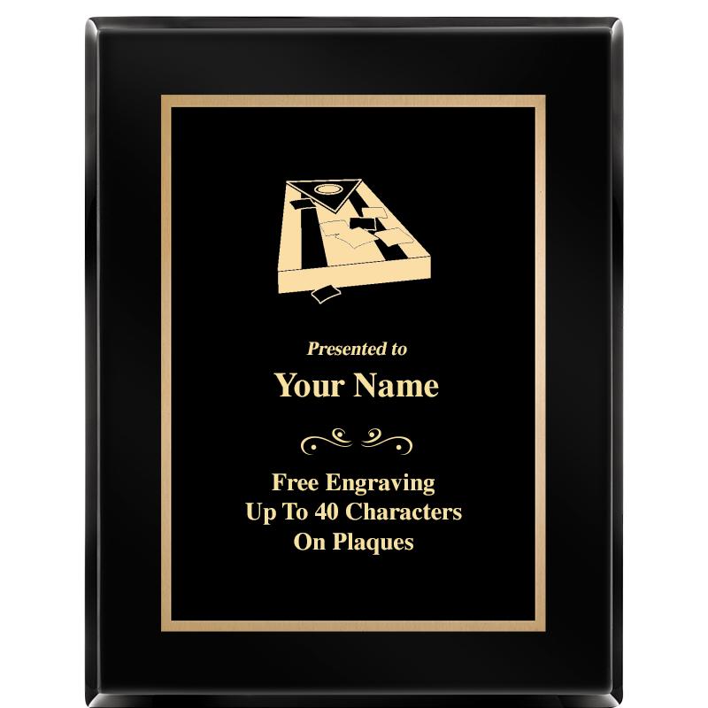 7X9 BLACK METAL PLT EBONY PLQ