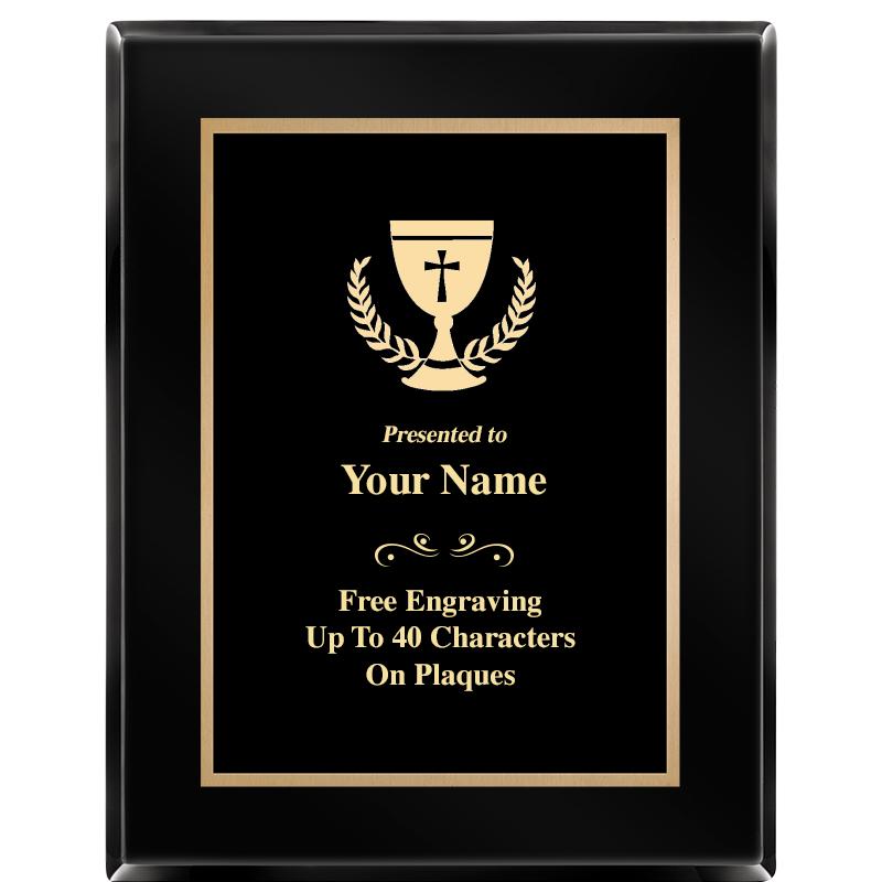 7X9 BLACK METAL PLT EBONY PLQ