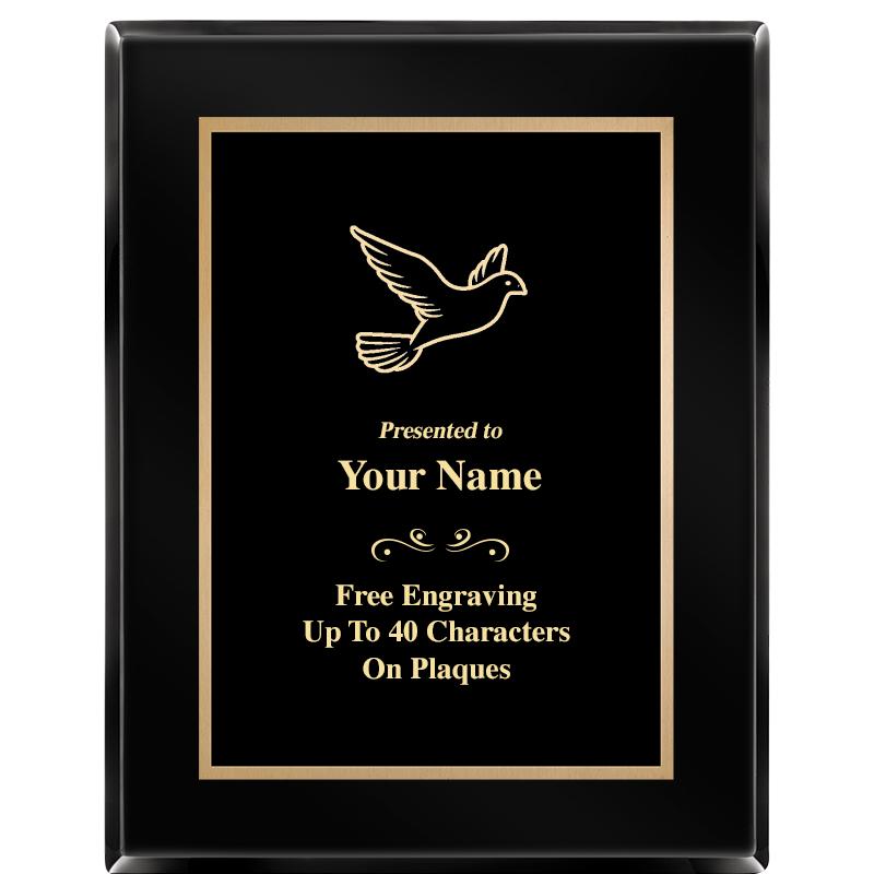 7X9 BLACK METAL PLT EBONY PLQ