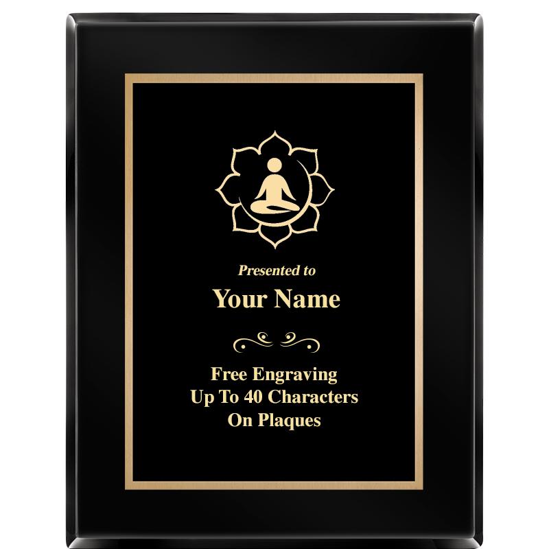 7X9 BLACK METAL PLT EBONY PLQ