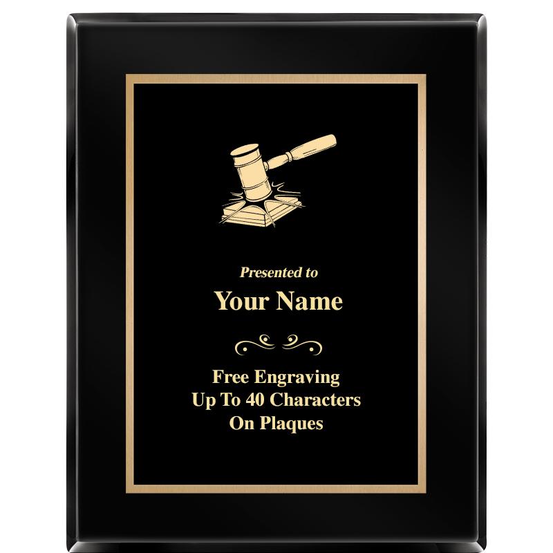 7X9 BLACK METAL PLT EBONY PLQ