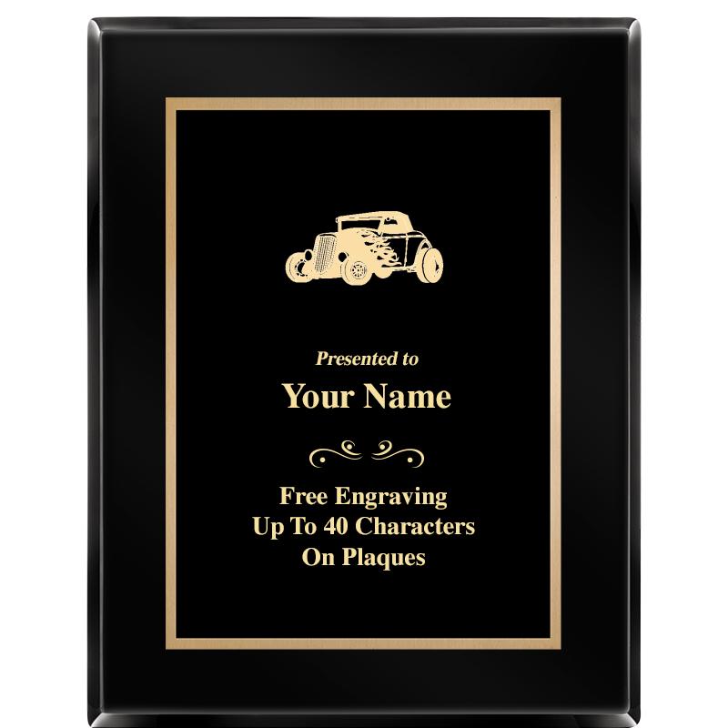 7X9 BLACK METAL PLT EBONY PLQ