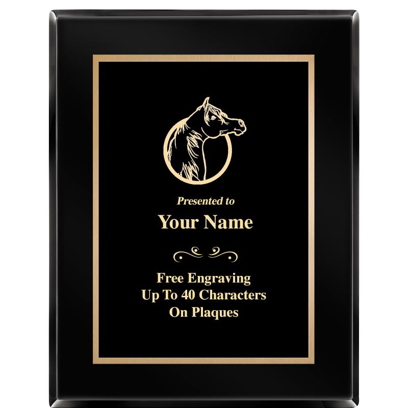 7X9 BLACK METAL PLT EBONY PLQ