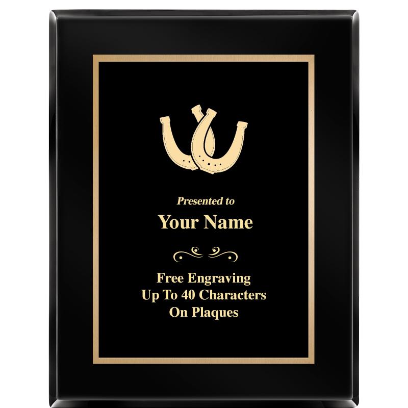 7X9 BLACK METAL PLT EBONY PLQ