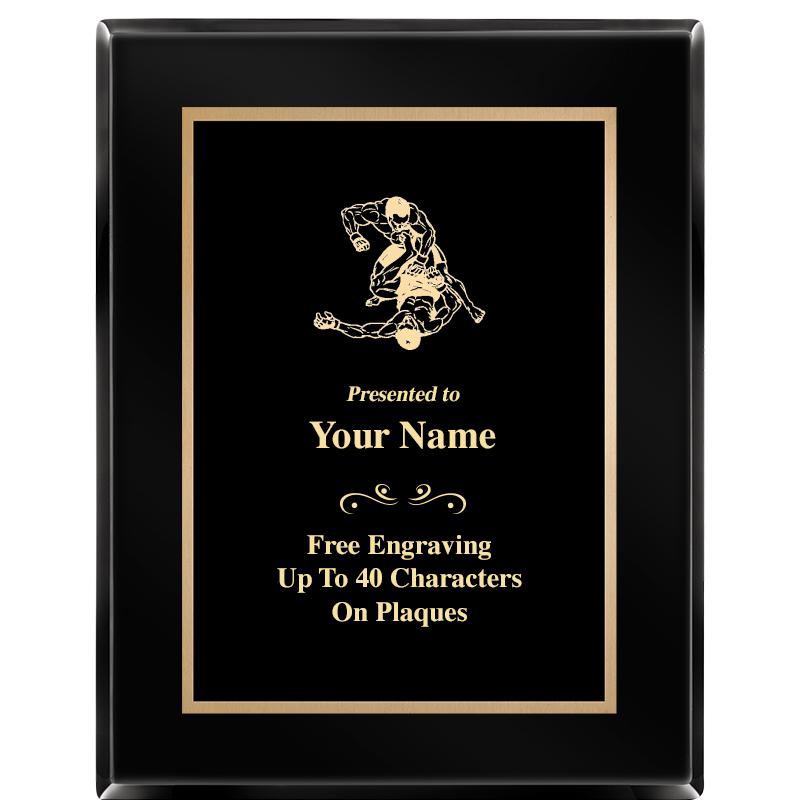 7X9 BLACK METAL PLT EBONY PLQ