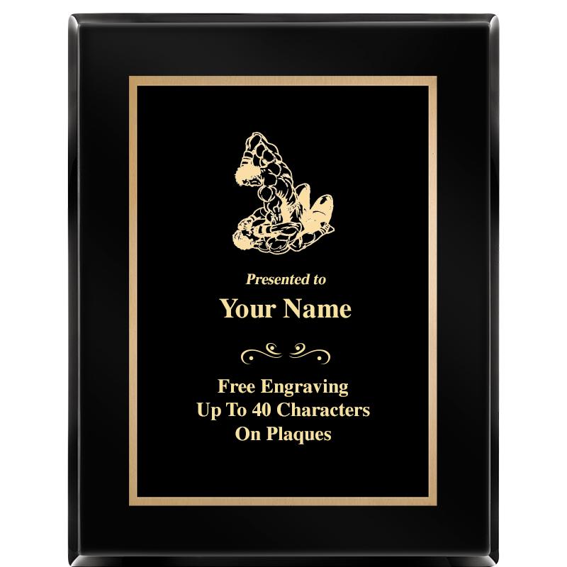 7X9 BLACK METAL PLT EBONY PLQ