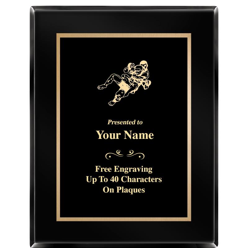 7X9 BLACK METAL PLT EBONY PLQ