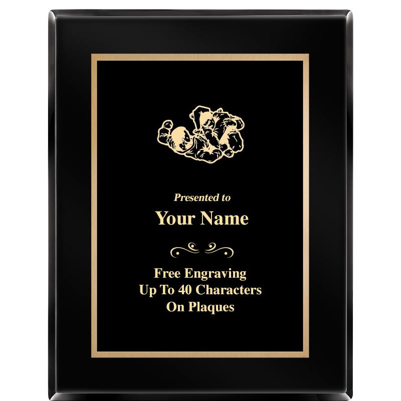 7X9 BLACK METAL PLT EBONY PLQ