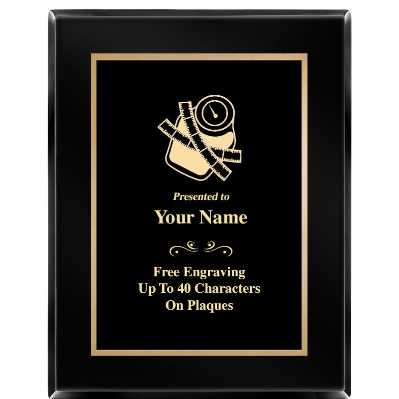 7X9 BLACK METAL PLT EBONY PLQ