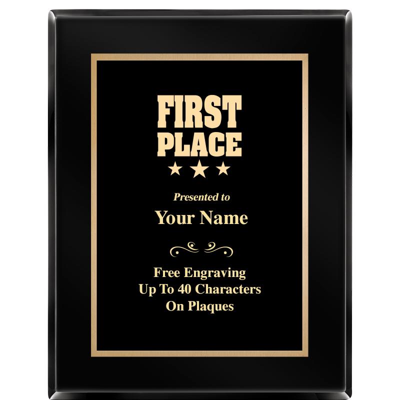 7X9 BLACK METAL PLT EBONY PLQ