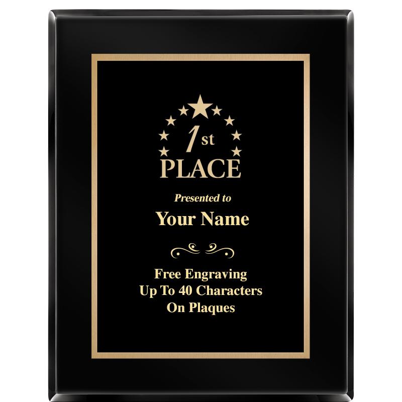 7X9 BLACK METAL PLT EBONY PLQ