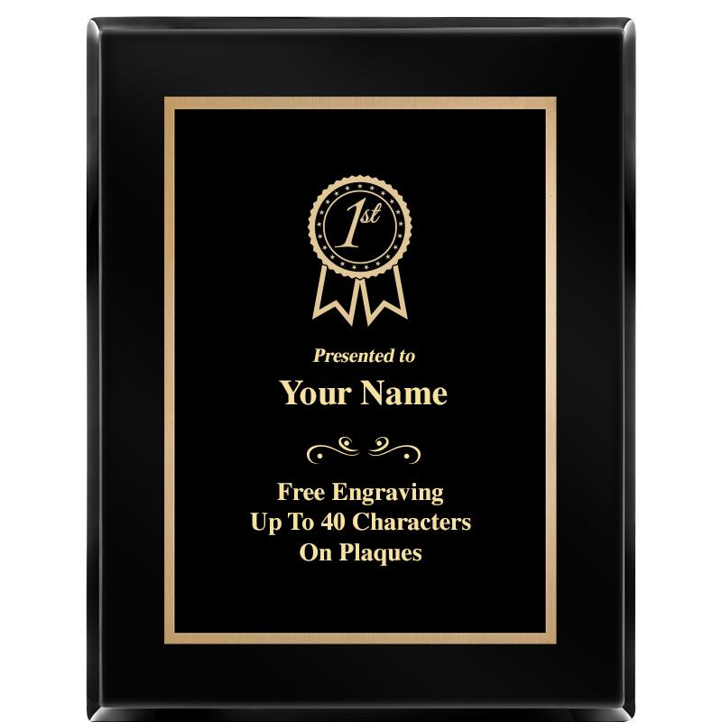 7X9 BLACK METAL PLT EBONY PLQ