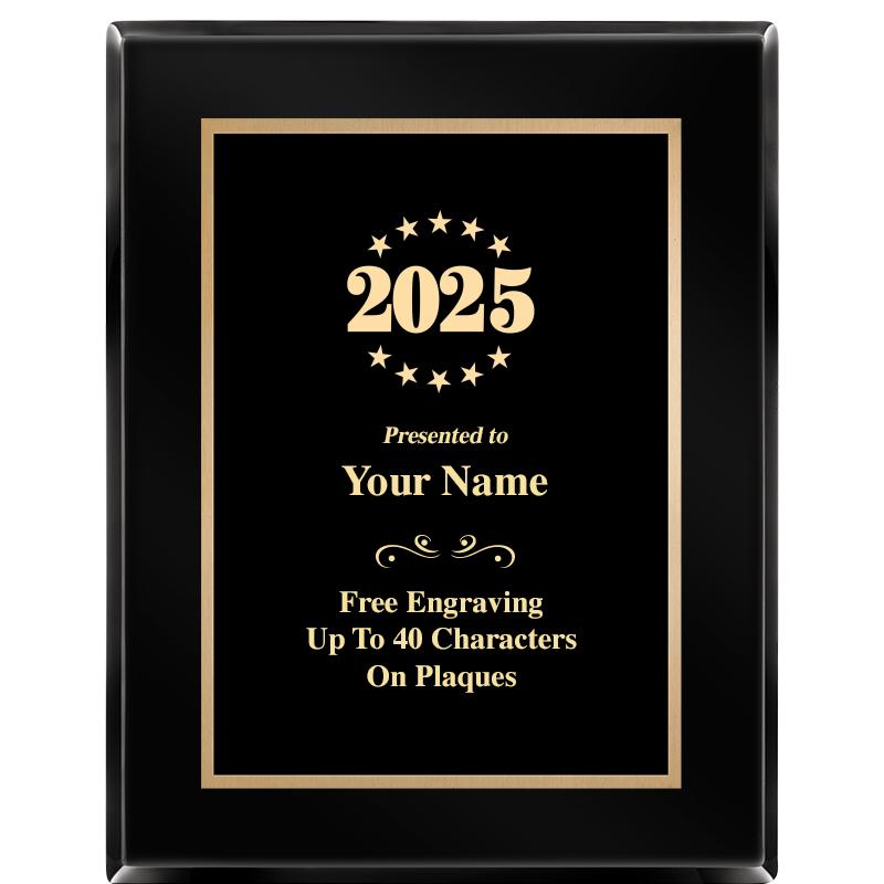 7X9 BLACK METAL PLT EBONY PLQ