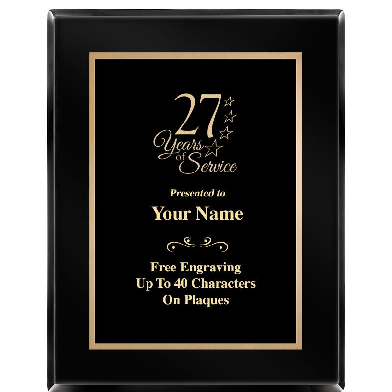 7X9 BLACK METAL PLT EBONY PLQ