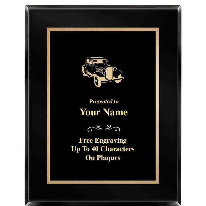 7X9 BLACK METAL PLT EBONY PLQ