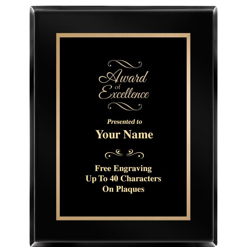 7X9 BLACK METAL PLT EBONY PLQ