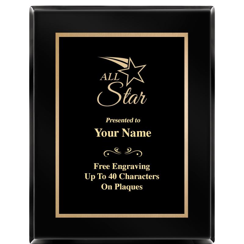 7X9 BLACK METAL PLT EBONY PLQ