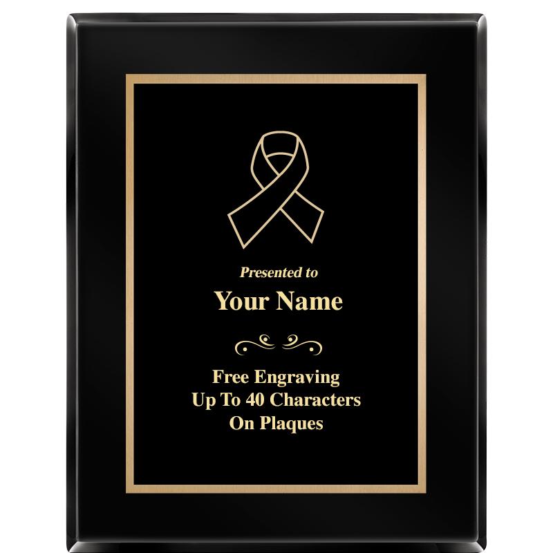 7X9 BLACK METAL PLT EBONY PLQ