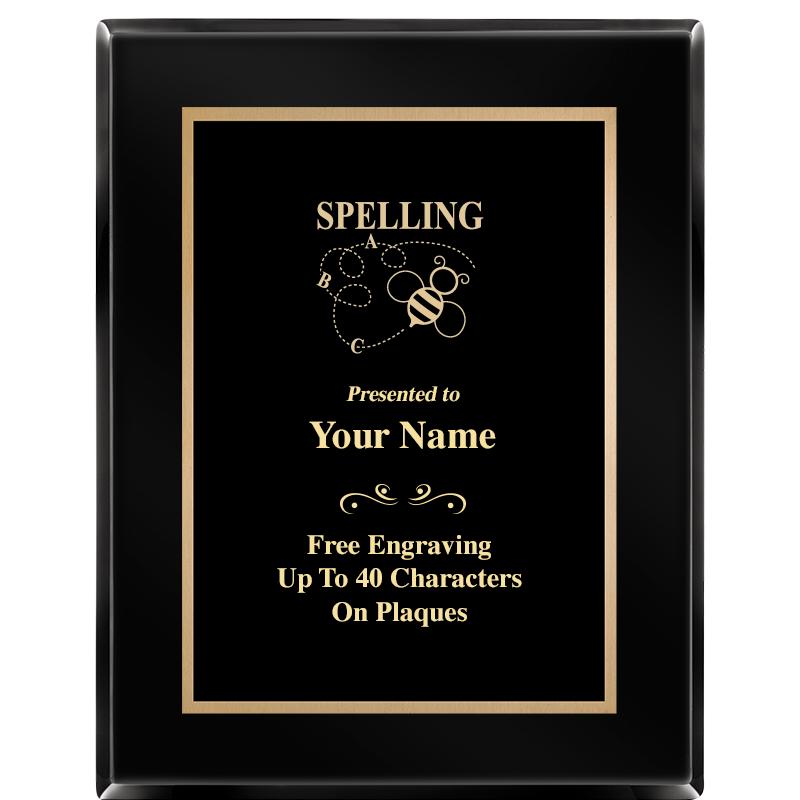 7X9 BLACK METAL PLT EBONY PLQ